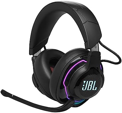JBL Quantum 910 Cuffie Gaming Over Ear True Wireless Bluetooth, Cancellazione Adattiva del Rumore, Head Tracking, Microfono a Braccio Incorporato, Compatibilità con PC e Multipiattaforma, Nero
