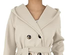 JOPHY & CO. Cappotto Doppiopetto Donna Invernale con Tasche e Bottoni (cod. 6557 & 6595) (Beige/1 (cod. 6595), 3XL)