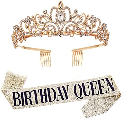Kit per tiara di compleanno regina e strass – 21° 30° 40° 50° 60° compleanno regalo di compleanno fascia per donne compleanno feste