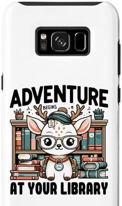 Custodia per Galaxy S8+ L"avventura inizia nella tua biblioteca Lettura dei cervi dalla coda bianca