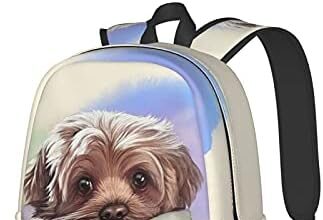 fifbird Zaino da 17 pollici con cane Yorkie, borsa a tracolla per computer portatile, borsa a tracolla, borsa per libri scolastica, zaino casual, Multicolore, Taglia unica