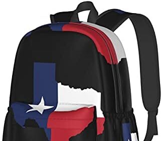 fifbird Zaino da 17 pollici con mappa e bandiera del Texas, borsa a tracolla per computer portatile, borsa per libri scolastica, zaino casual, Multicolore, Taglia unica