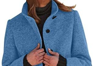 MJGkhiy Cappotto Donna Invernale Curvy Giacca a Vento Leggero Giubbini Con Collo Cardigan Lana Giacche Tinta Unita Giaccone Con Tasche Giubbotti Abbigliamento Donna Firmato
