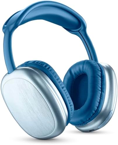 Music Sound | Cuffie Bluetooth MAXI2 | Cuffie Wireless Around Ear Bluetooth 5.0 - Play Time 22h - Charging Time 1,5h - Microfono Integrato - Comandi sul Padiglione e Archetto Regolabile, Colore Blu