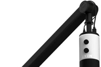NZXT Boom Arm - AP-BOOMA-B1 - Boom Arm per lo streaming del microfono - Conserva discretamente i cavi USB e XLR - Morbido e silenzioso - Cover per canali via cavo - Nero