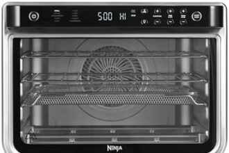 Ninja Foodi Forno Multifunzione 10 in 1, Fornetto Elettrico Portatile da Piano di Lavoro, 10 Funzioni, Friggere ad Aria, Arrostire, Grigliare, Disidratare, Riscaldare, Argento/Nero, DT200EU