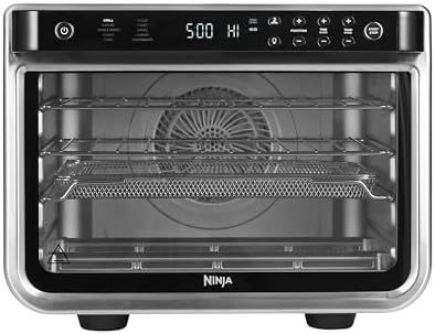 Ninja Foodi Forno Multifunzione 10 in 1, Fornetto Elettrico Portatile da Piano di Lavoro, 10 Funzioni, Friggere ad Aria, Arrostire, Grigliare, Disidratare, Riscaldare, Argento/Nero, DT200EU