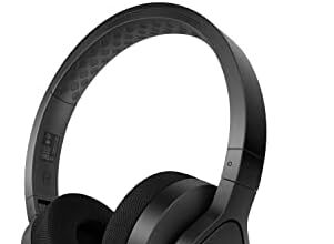 PHILIPS A4216BK/00 On-Ear Cuffie Sportive Wireless, Driver 40 mm, 35 Ore di Riproduzione/On Ear, Protezione IP55, Cuscinetti Rinfrescanti e Lavabili, Nero, One Size, Nuova Versione