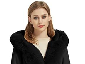 Geschallino Cappotto da Donna in Finta Pelle Scamosciata Giacca con Cappuccio Alla Moda Invernale Caldo Cappotto Foderato in Pile con Cintura