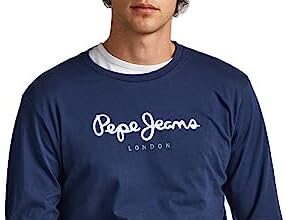 Pepe Jeans Eggo Maglietta a Maniche Lunghe Slim Fit da Uomo