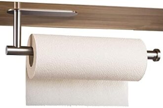 Porta Rotolo da Cucina Senza Foratura,Porta Scottex da Parete Appendere Autoadesivo,Pratico Portarotolo di Carta da Cucina,Per Accessori da Cucina,in Acciaio Inox SUS 304