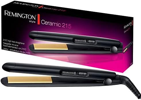 Remington Piastra per capelli, temperatura fissa 215°C, Riscaldamento rapido 30 sec, Rivestimento in ceramica, ideale capelli corti, Ceramic S1450