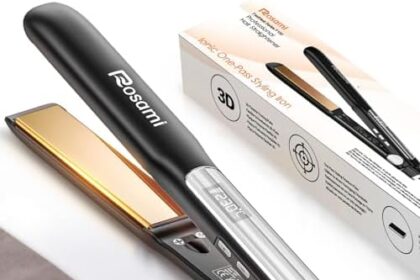 Rosami Piastra per capelli 2 in 1, piastra ionica al titanio per una lucentezza brillante, riscaldamento rapido 20S, display LCD trasparente - perfetta per lisciare, arricciare e ondulare i capelli