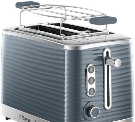 Russell Hobbs Tostapane, Scaldapanini, 2 Fette, Riscalda e Scongela, 1050 W, Grigio, Inspire Grigio, 24373-56 [Esclusiva Amazon]