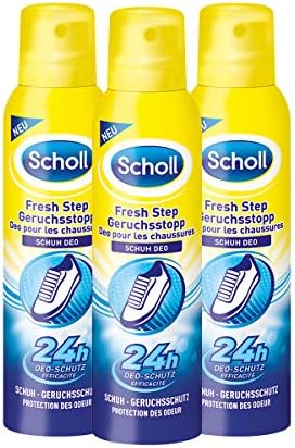 Scholl Fresh Step - Spray antiodore per scarpe fresche, confezione da 3 (3 x 150 ml)