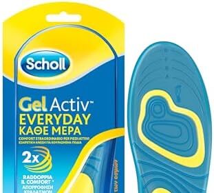 Scholl Solette Gel Activ Everyday, Solette per Scarpe ad Uso Quotidiano per Donna con Tecnologia Antiodore, Azione Anti Urti e Ammortizzante, Misura 35.5-40.5 EU, Confezione da 1 Paio