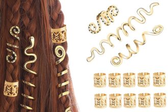 28pcs Dreadlock Perline Clip a Spirale,Capelli Treccia, Accessori Decorazione,Per Uomini e Donne(Oro)