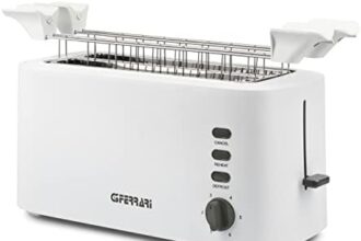 G3 Ferrari G10142 Tostapane Grandi Fette "Essential Toast", 1500W, 4 Toast, Bianco