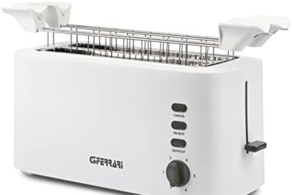 G3 Ferrari G10142 Tostapane Grandi Fette "Essential Toast", 1500W, 4 Toast, Bianco