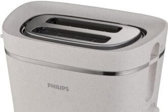 Philips Domestic Appliances Conscious Collection Tostapane Biologico, 100 Per Cento Plastica Riciclata, 8 Livelli Di Abbronzatura, Crema, Hd2640/10, Bianco Seta