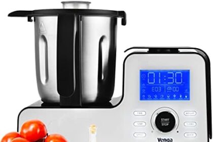 Venga! Robot da Cucina Multifunzione, Formato Compatto, 10 Programmi, con Bilancia e Ricettario, 1500 W, Bianco/Nero, VG HA 3000