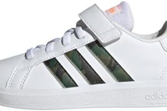 adidas Grand Lifestyle Court Elastic Lace And Top Strap Shoes, Low (Non Football) Unisex-Bambini e Ragazzi