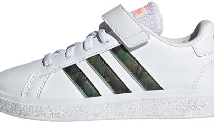 adidas Grand Lifestyle Court Elastic Lace And Top Strap Shoes, Low (Non Football) Unisex-Bambini e Ragazzi