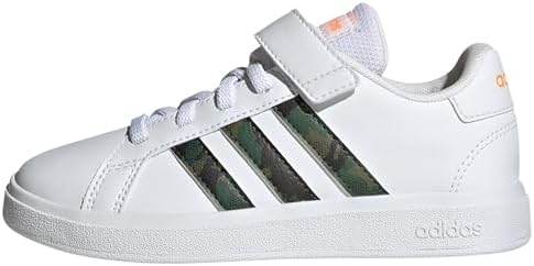 adidas Grand Lifestyle Court Elastic Lace And Top Strap Shoes, Low (Non Football) Unisex-Bambini e Ragazzi