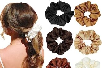 SHIYOUO Scrunchies per Capelli in Raso, Elastico in Scrunchies, Set Elastici Capelli Stoffa Raso per Donne Ragazze