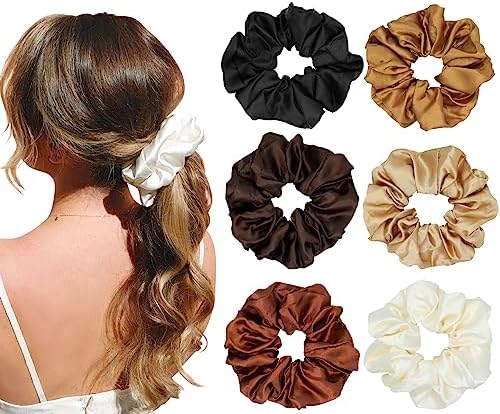 SHIYOUO Scrunchies per Capelli in Raso, Elastico in Scrunchies, Set Elastici Capelli Stoffa Raso per Donne Ragazze