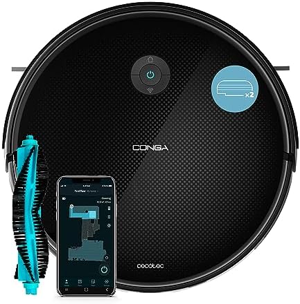 Cecotec Robot aspirapolvere Conga 2499 Ultra X-Treme con tecnologia giroscopica. Lava, aspira e spazza, 2200 Pa, APP, Spazzola multifunzione, Serbatoio misto, 3 L, WiFi e Bluetooth.