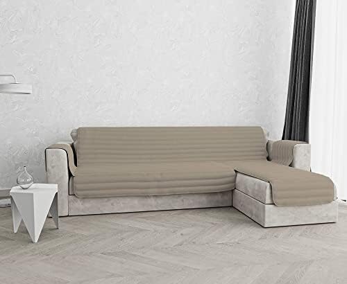 Italian Bed Linen Copridivano Trapuntato Pinsonic TRENDY con Penisola Reversibile, Tortora, 190 cm