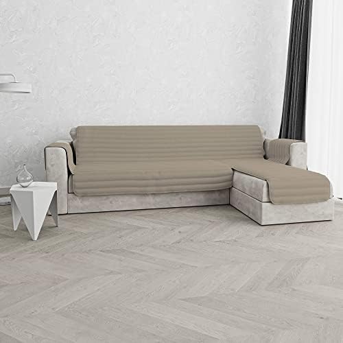 Italian Bed Linen Copridivano Trapuntato Pinsonic TRENDY con Penisola Reversibile, Tortora, 190 cm