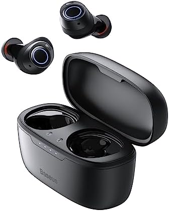 Baseus Cuffie Bluetooth con Cancellazione Attiva Ibrida del Rumore da -48dB, Riproduzione di 140 0re, Waterproof IPX6, 4 Microfoni ENC, Bassa Latenza di 0,038s, Auricolari Bluetooth 5.3 - Bowie MA10