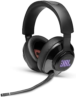 JBL Quantum 400 Cuffie Gaming Over-Ear con Filo USB, Headset da gioco con Microfono, Surround su PC e RGB, compatibilità Multipiattaforma, Colore Nero