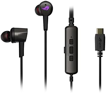 ASUS ROG Cetra II Cuffie da gioco in-ear con microfono a soppressione (ANC), driver LSR, illuminazione Aura Sync RGB e connettore USB-C per smartphone e Nintendo Switch, Nero, Medium