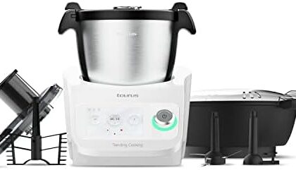 Taurus Trending Cooking - Robot da cucina multifunzione con Wifi, 1300W, 3,5L, 12 velocità + Turbo, 8 programmi, fino a 120°C, bilancia integrata, accessori multipli, acciaio inossidabile