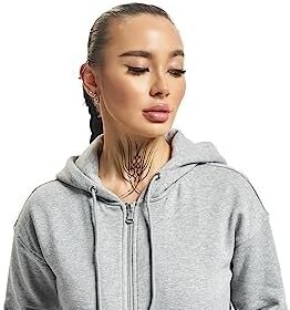 URBAN CLASSICS Felpa Donna con Cappuccio, Felpa Femminile, Maniche Lunghe, Chiusura Zip, Maglione con Cappuccio, Colore Nero e Grigio, Taglie: XS - 5XL