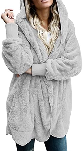 Tuopuda Felpe con Cappuccio Donna Oversize Pullover Hoodie Manica Lunga Felpa con Coperta Kimono Vestaglia Cardigan Autunno Invernali Fleece Jumper con 2 Tasche Sweatshirt Cappotto