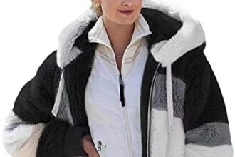 Bysion Donna Felpa con Cappuccio di Peluche Invernale Autunno Caldo Cappotto Maniche Lunghe Casuale Fronte Aperto Giacca con Tasche e Cerniera