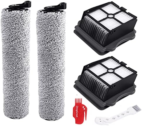 DingGreat 2Pcs Filtro di Ricambio e 2Pcs Spazzola Rotante per Tineco Floor One S3 / Tineco iFLOOR 3 Aspirapolvere Lavapavimenti Cordless Senza Fili