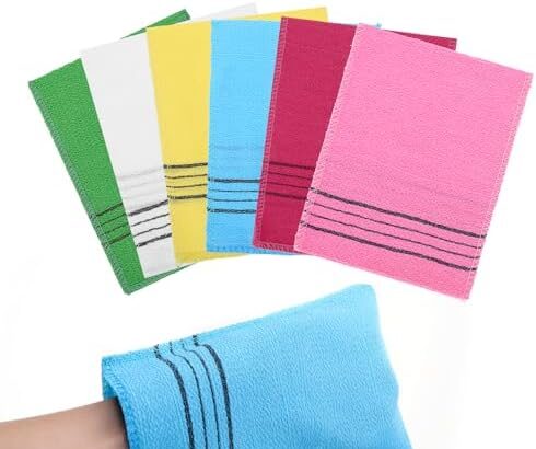 Teaaha 6 Panni Guanti Esfolianti, Guanto Esfoliante Coreano, Guanto Esfoliante Corpo Coreano, Guanti per Il Corpo Coreano, Per Il Corpo, Per La Schiena, Le Spalle, I Piedi, Le Braccia