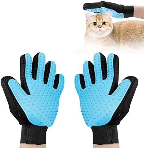 Fousenuk 1 Paio Guanto Togli Peli, Guanti per Cani Gatti Animali Guanto Spazzola in Silicone Non Graffia, Massaggiante Togli Peli Animali per Massaggio e Pulizia Animali Domestici, Cura Capelli