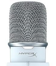 Hyperx Solocast, Microfono da gaming, USB a condensatore, Sensore Tap-To-Mute, Registrazione 24bit/96 kHz, per Gaming, Streaming, Podcast, Twitch, Youtube, Compatibile con PC/PS5/PS4, USB-C, Bianco