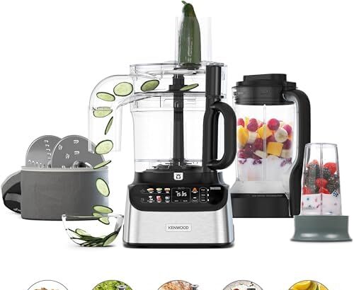 Kenwood MultiPro OneTouch FDM73.850SS, Robot da Cucina Multifunzione con 13 Accessori, Bilancia Integrata, Lavabile in Lavastoviglie, 1000W, Argento