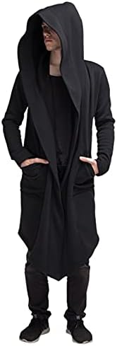 2023 Nuovo Anno S- Giacca da uomo Stile Scuro Cardigan Lungo Tinta Unita Cappotto Cappotto Maglione con Cappuccio Felpe da uomo Zip up