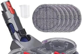 Fictezlove Testa di Mocio Elettrico per Dyson V11 V10 V8 V7 V15 Aspirapolvere, Lavapavimento per Dyson con Serbatoio dell'acqua Rimovibile, 6 Pezzi Lavapavimenti e Contenitore di Riempimento