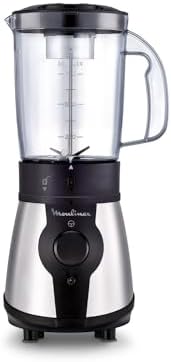 Moulinex Blend&Go Frullatore Portatile con Bottiglia da Viaggio 750 ml, Potenza 300W, Design Compatto e Facile da Pulire, Lame in Acciaio Inox, Mini Frullatore smoothie Facile da Usare, LM1B1D