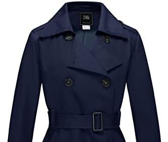 Wantdo Cappotto Primaverile da Donna Doppiopetto Lungo Trench Antivento Idrorepellente Leggera Casuale Giubbotto con Cintura Slim Fit