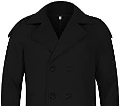 Cappotto invernale lungo da uomo Capispalla di lana Slim Fit colletto con risvolto Trenchcoat doppio petto misto lana pisello cappotto invernale casual doppio colletto pisello capispalla